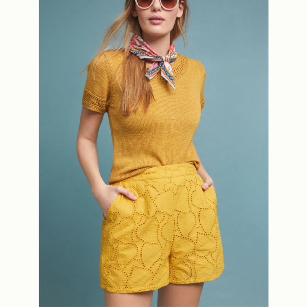 Skies are Blue Eyelet Shorts from Anthropologie